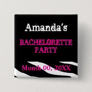 Naam Bachelorette Party Vierkante Button 5,1 Cm