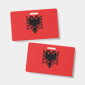 Naam Badge met vlag van Albanië (Voor- en achterkant)