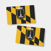 Naam Badge met vlag van Baltimore City (Voor- en achterkant)