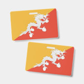 Naam Badge met vlag van Bhutan (Voor- en achterkant)