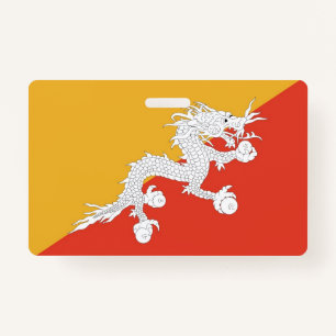 Naam Badge met vlag van Bhutan