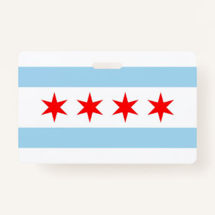Naam Badge met vlag van Chicago City, Verenigde St