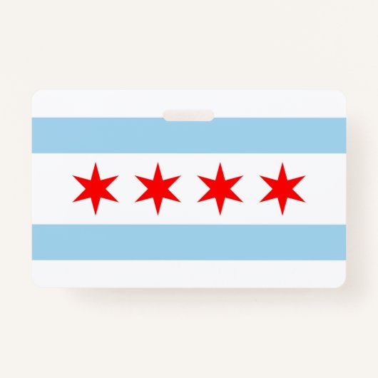 Naam Badge met vlag van Chicago City, Verenigde St (Voorkant)