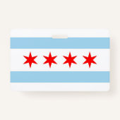 Naam Badge met vlag van Chicago City, Verenigde St (Achterkant)