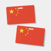 Naam Badge met vlag van China (Voor- en achterkant)