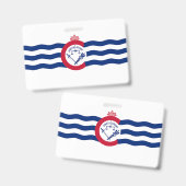 Naam Badge met vlag van Cincinnati City (Voor- en achterkant)