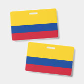 Naam Badge met vlag van Colombia (Voor- en achterkant)