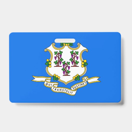 Naam Badge met vlag van Connecticut State, Verenig (Voorzijde)