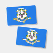 Naam Badge met vlag van Connecticut State, Verenig (Voor- en achterkant)