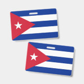 Naam Badge met vlag van Cuba (Voor- en achterkant)
