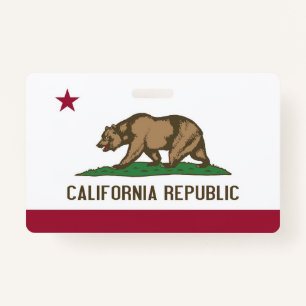 Naam Badge met vlag van de staat Californië, VS