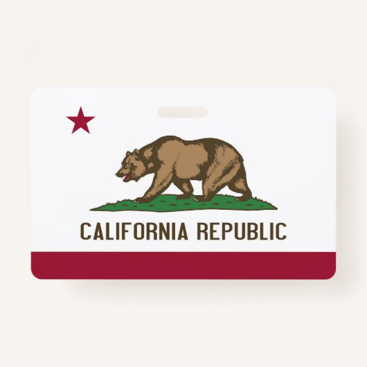 Naam Badge met vlag van de staat Californië, VS (Voorkant)