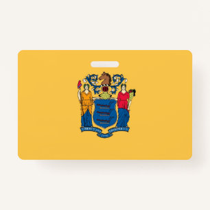 Naam Badge met vlag van de staat New Jersey, Veren