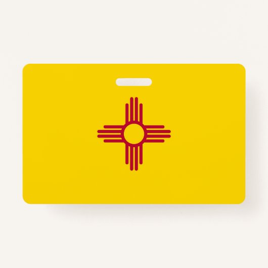 Naam Badge met vlag van de staat New Mexico, Veren (Voorkant)
