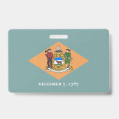 Naam Badge met vlag van Delaware State, Verenigde  (Achterkant)