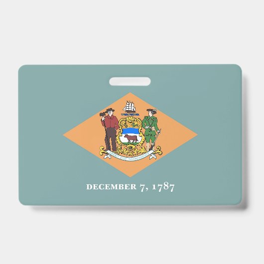 Naam Badge met vlag van Delaware State, Verenigde  (Voorkant)