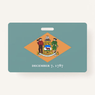 Naam Badge met vlag van Delaware State, Verenigde 