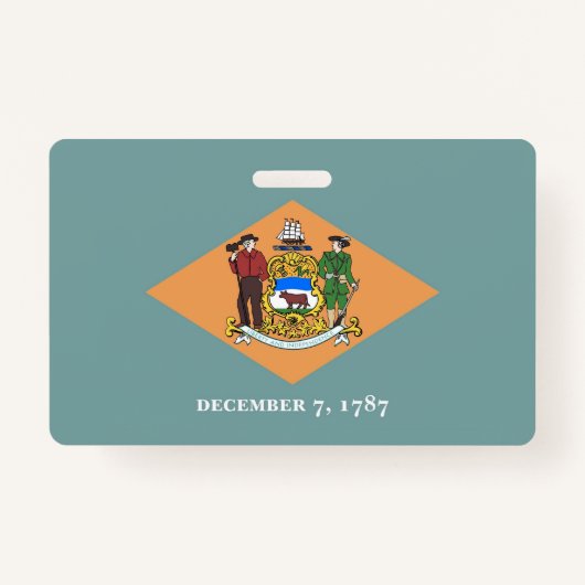 Naam Badge met vlag van Delaware State, Verenigde  (Voorkant)