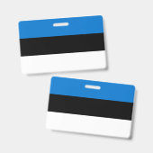 Naam Badge met vlag van Estland (Voor- en achterkant)