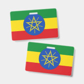 Naam Badge met vlag van Ethiopië (Voor- en achterkant)
