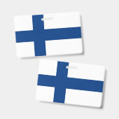 Naam Badge met vlag van Finland (Voor- en achterkant)