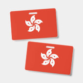 Naam Badge met vlag van Hong Kong (Voor- en achterkant)