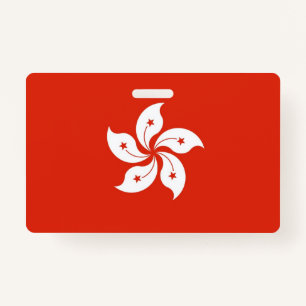 Naam Badge met vlag van Hong Kong