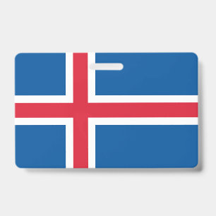 Naam Badge met vlag van IJsland