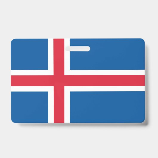 Naam Badge met vlag van IJsland (Voorkant)