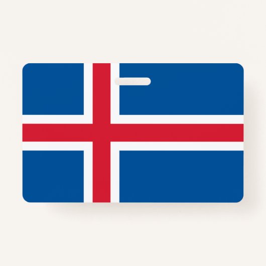 Naam Badge met vlag van IJsland (Voorkant)