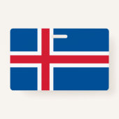 Naam Badge met vlag van IJsland (Achterkant)