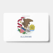 Naam Badge met vlag van Illinois State, Verenigde (Achterkant)