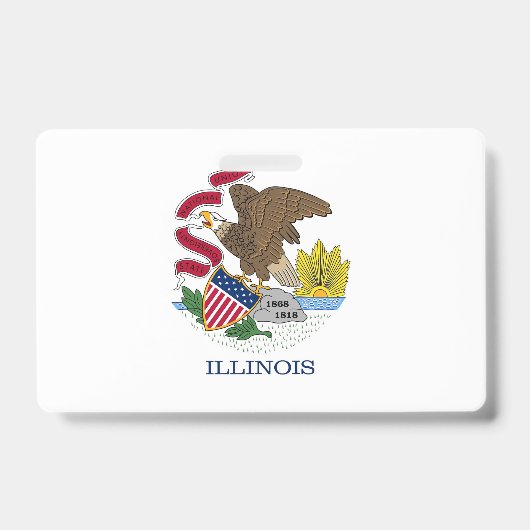 Naam Badge met vlag van Illinois State, Verenigde (Voorzijde)