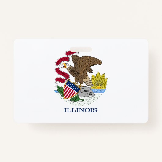 Naam Badge met vlag van Illinois State, Verenigde (Voorkant)
