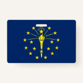 Naam Badge met vlag van Indiana State, Verenigde S (Achterkant)