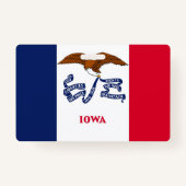 Naam Badge met vlag van Iowa State, USA (Achterkant)