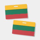 Naam Badge met vlag van Litouwen (Voor- en achterkant)