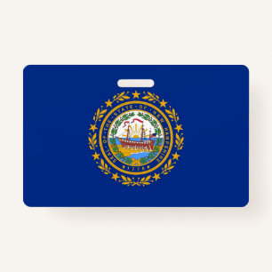 Naam Badge met vlag van New Hampshire State, Veren