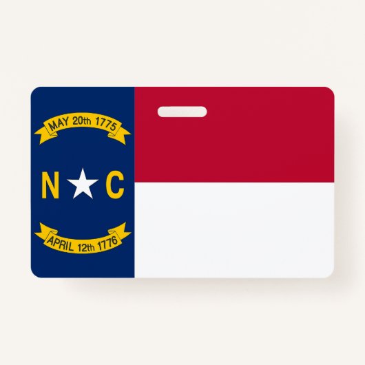Naam Badge met vlag van North Carolina State, USA (Voorkant)