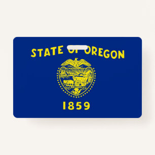 Naam Badge met vlag van Oregon State, USA