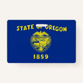 Naam Badge met vlag van Oregon State, USA (Achterkant)