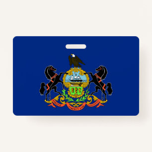 Naam Badge met vlag van Pennsylvania State, Vereni