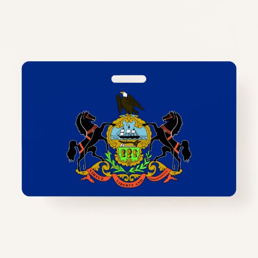 Naam Badge met vlag van Pennsylvania State, Vereni (Voorkant)
