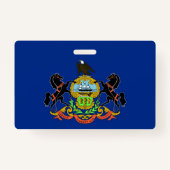 Naam Badge met vlag van Pennsylvania State, Vereni (Achterkant)