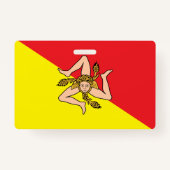 Naam Badge met vlag van Sicilië, Italië (Voorkant)