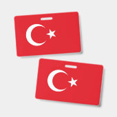 Naam Badge met vlag van Turkije (Voor- en achterkant)