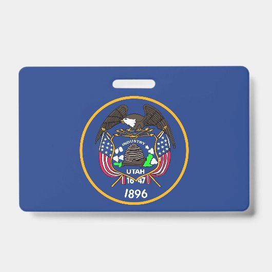 Naam Badge met vlag van Utah State, Verenigde Stat (Voorzijde)