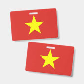 Naam Badge met vlag van Vietnam (Voor- en achterkant)