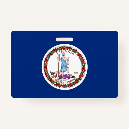 Naam Badge met vlag van Virginia State, Verenigde (Voorkant)