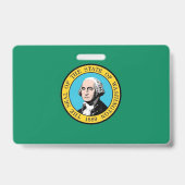 Naam Badge met vlag van Washington State, Verenigd (Achterkant)